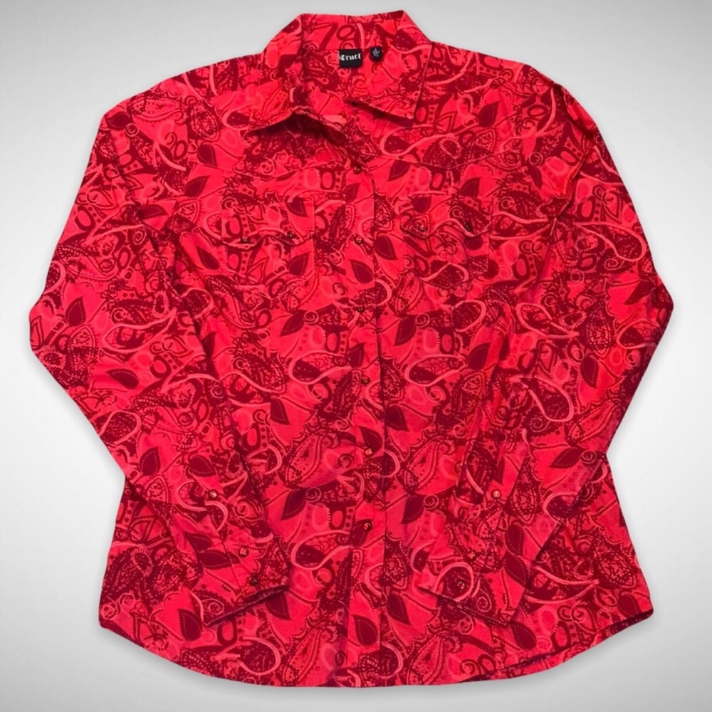 CRUEL GIRL 100% Cotton Snap Front Long Sleeve - LG